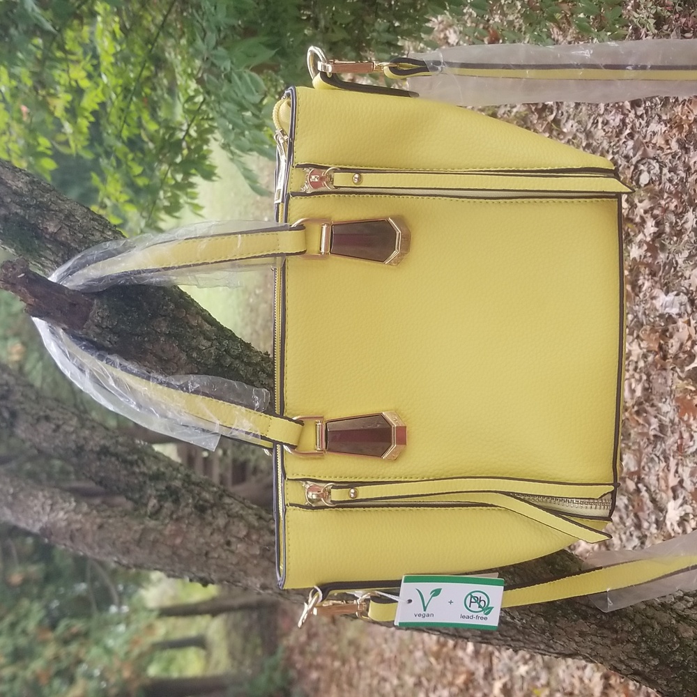 Vegan leather yellow purse